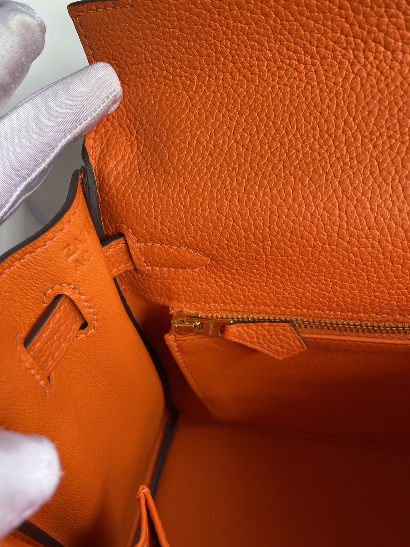 Hermes Kelly 25cm Handbag Shoulder Bag in Orange Togo Leather